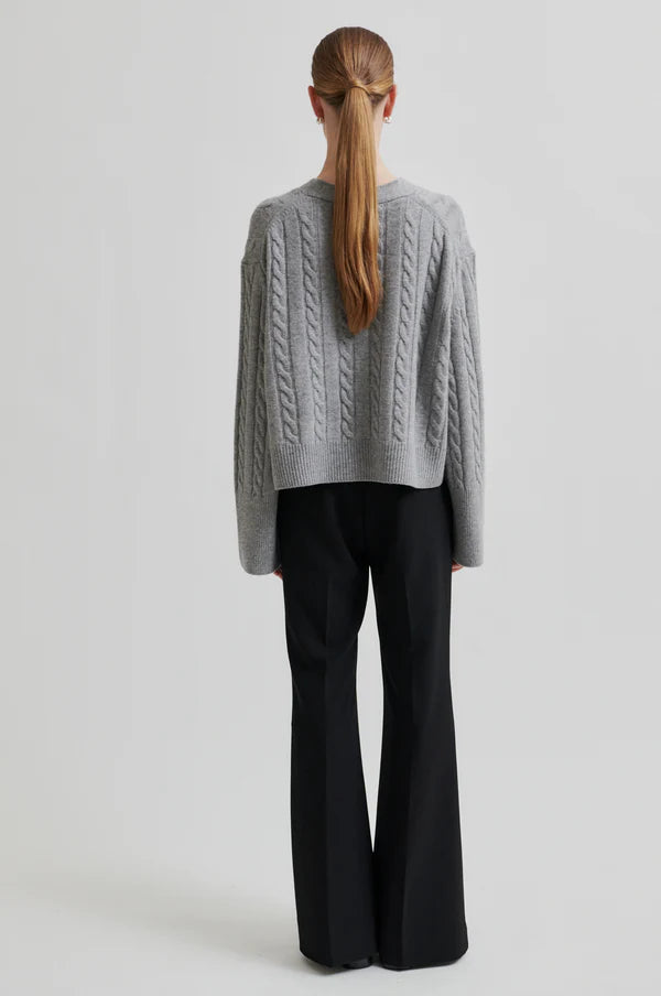Alpine Knit Cardigan - Mid Grey