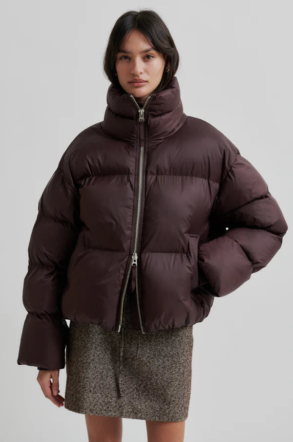 Riya Puffer Jacket Chocolate Plum