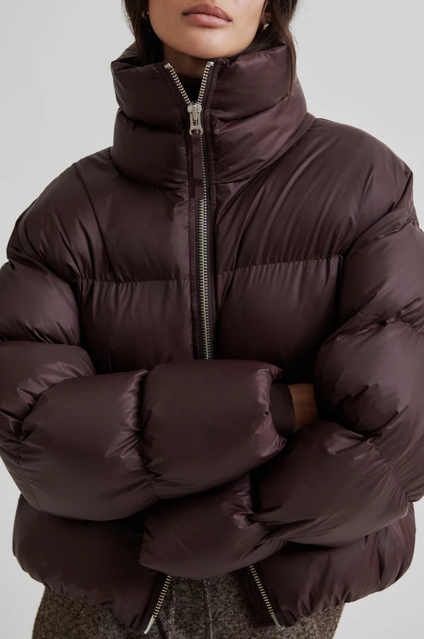 Riya Puffer Jacket Chocolate Plum