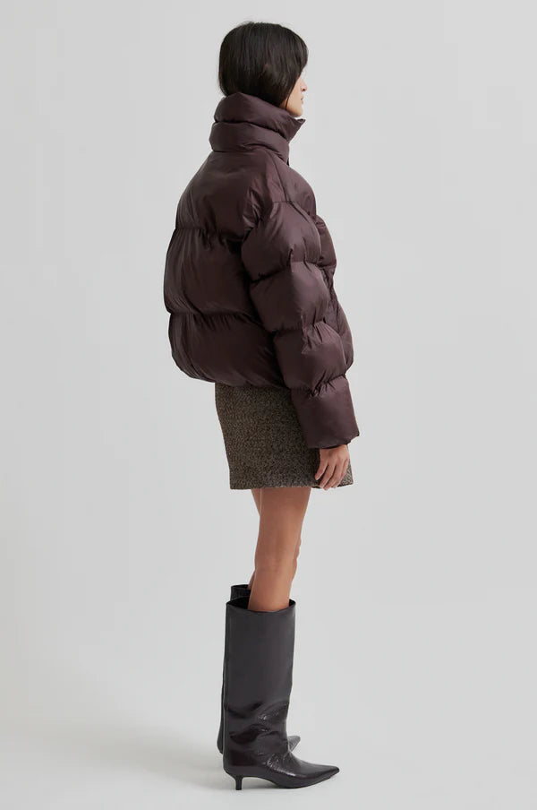 Riya Puffer Jacket Chocolate Plum