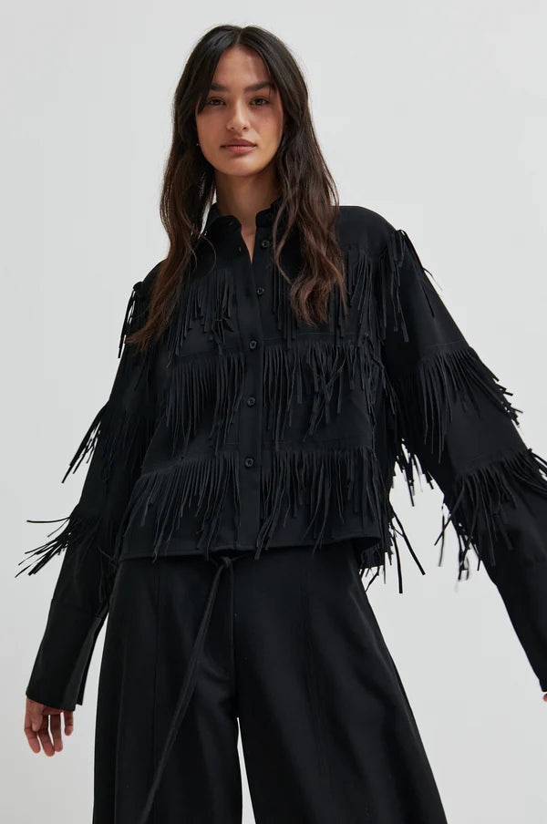 Dancing Cropped Shirt - Black