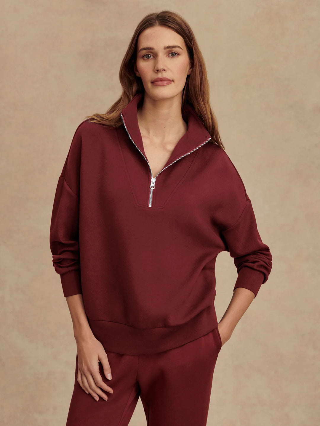 Hawley Half Zip - New Maroon