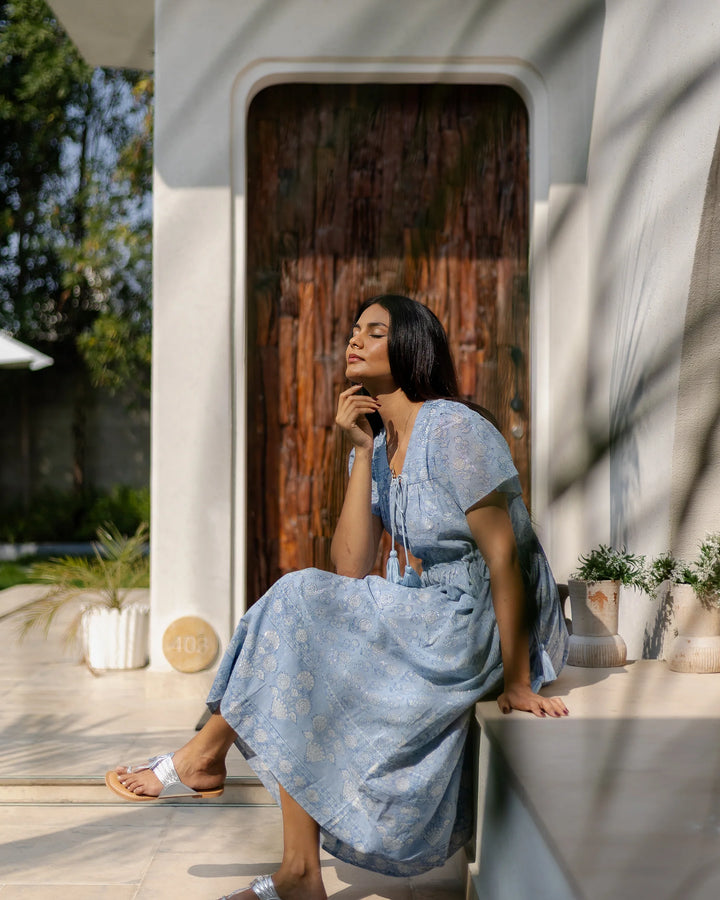Fifi Midi Dress - Sky Blue