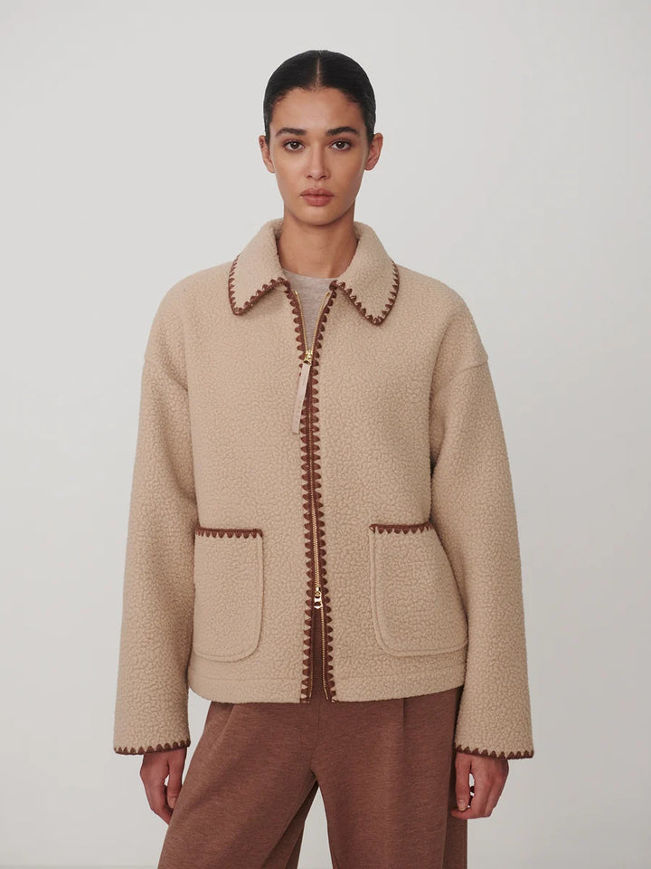 Ruiko Zip Through Fleece - Light Taupe