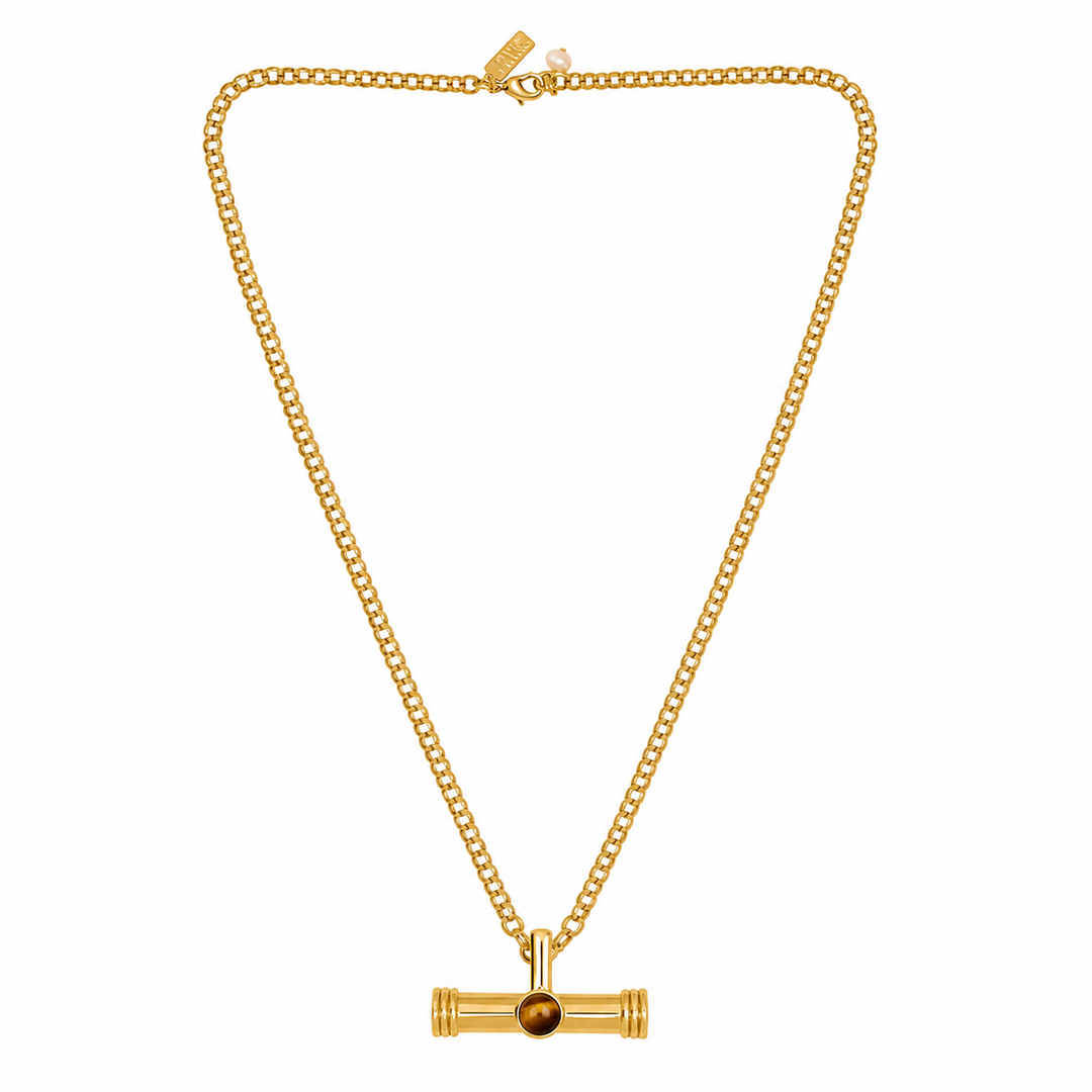 T-Bar Pendant Necklace - Tiger&