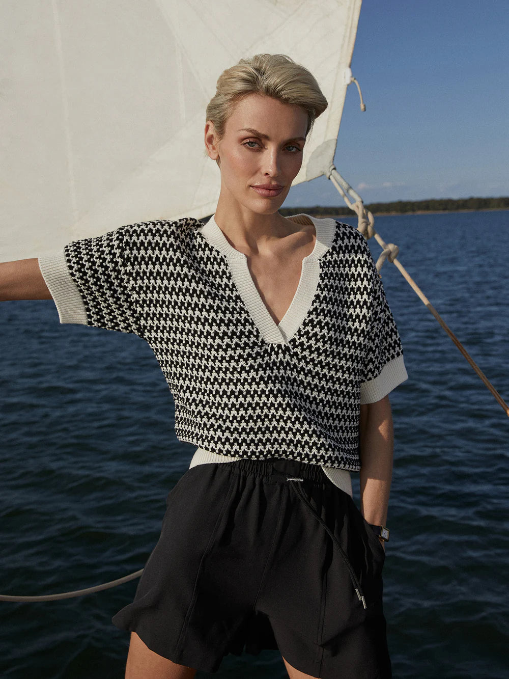 Dora Knit Top - Egret – POM London