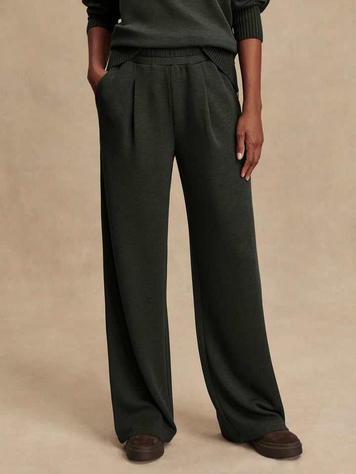 The Extra Wide Leg Pant 29.5 - Olive Marl