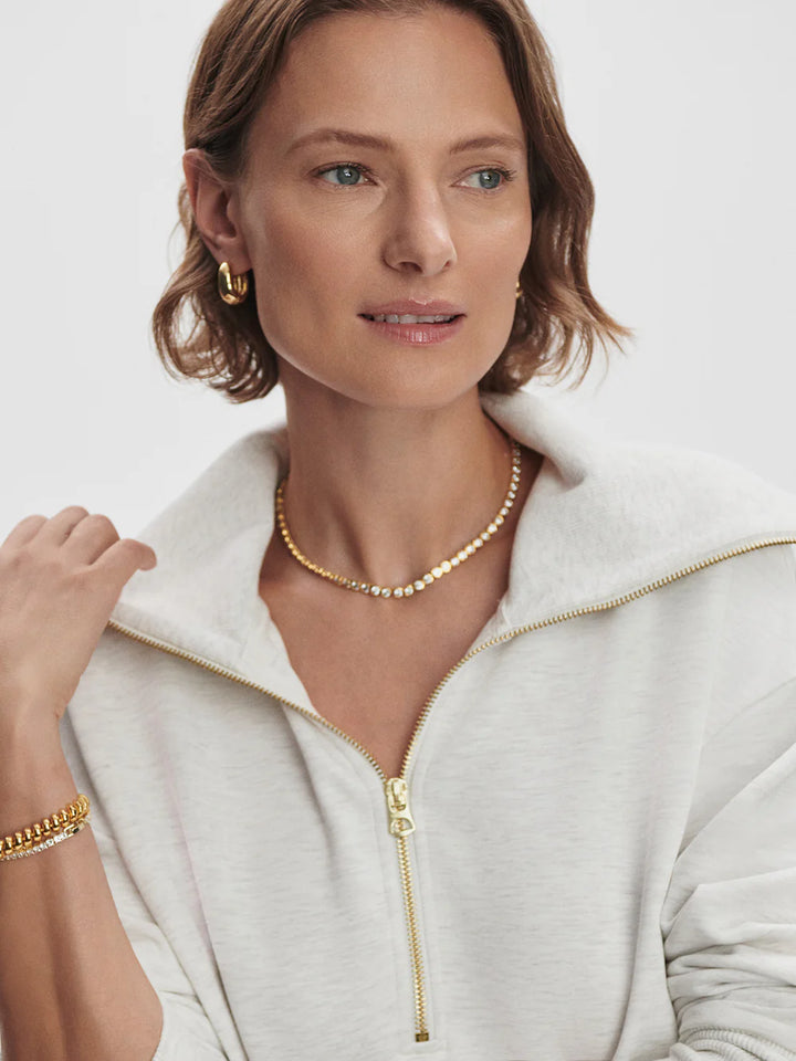 Larson Half Zip - Ivory Marl