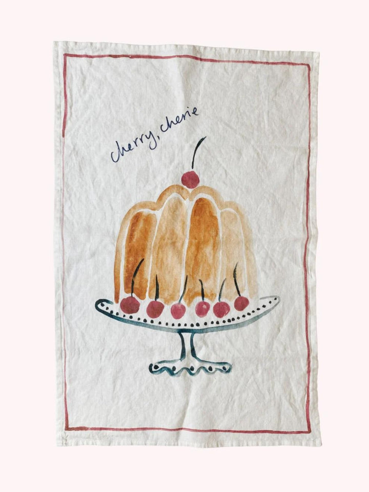 Cherry Cherie - Linen Tea Towel