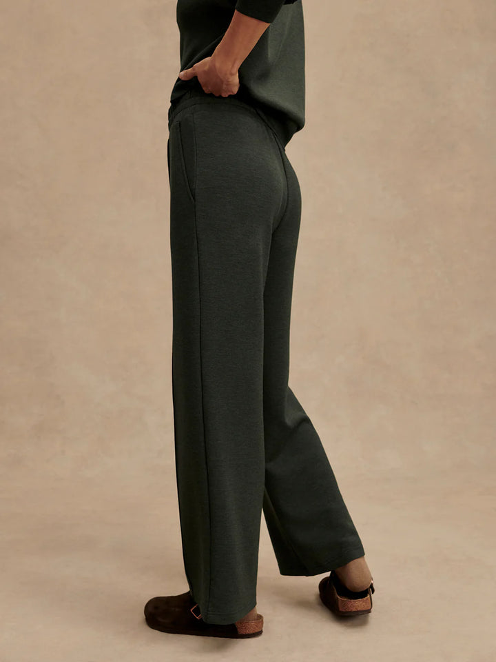 The Wide Leg Pant 30 - Olive Marl