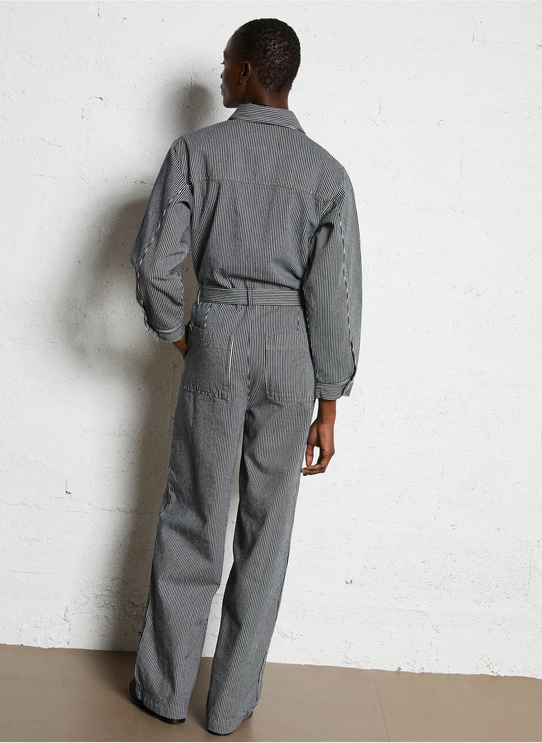 Striped Jumpsuit - Navy