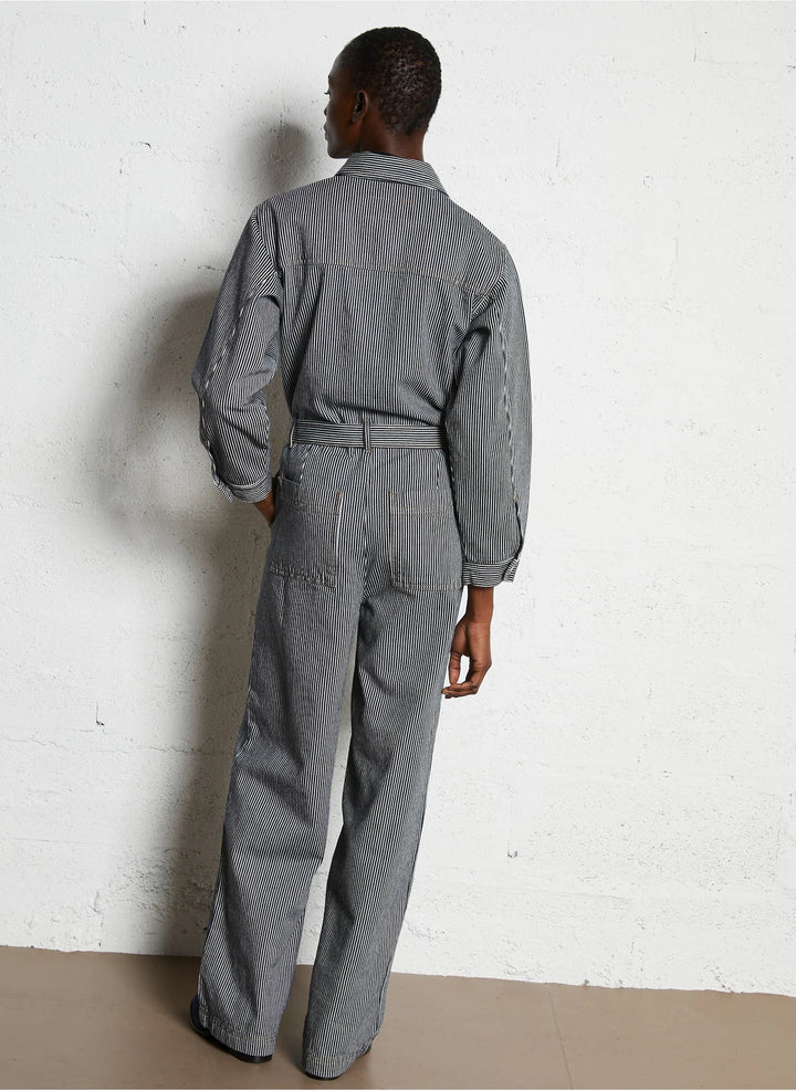 Striped Jumpsuit - Navy