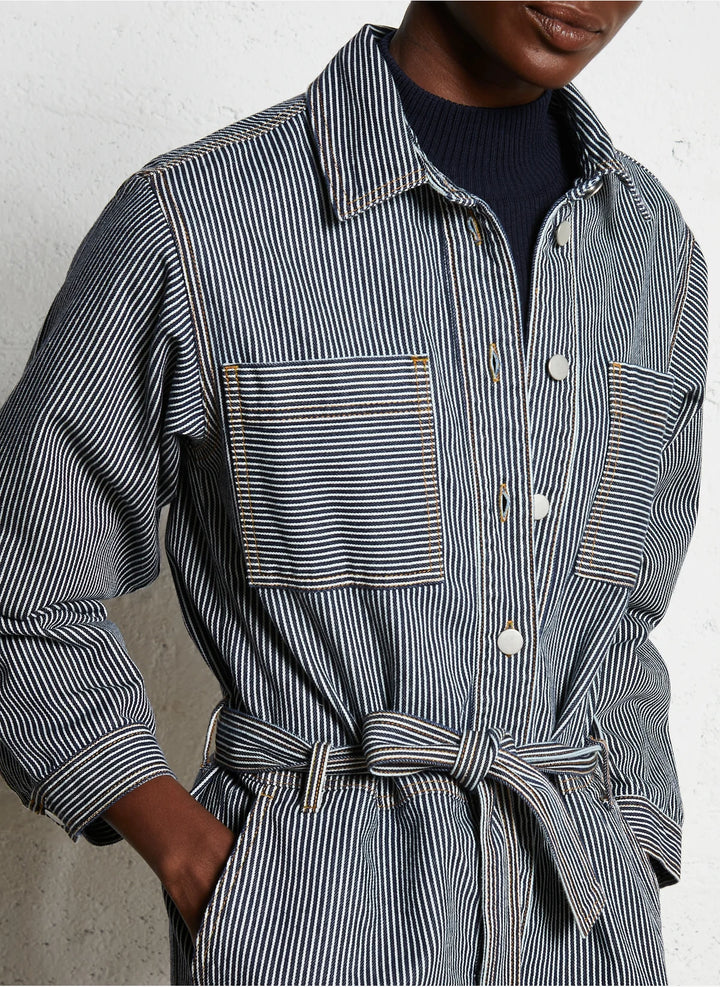 Striped Jumpsuit - Navy