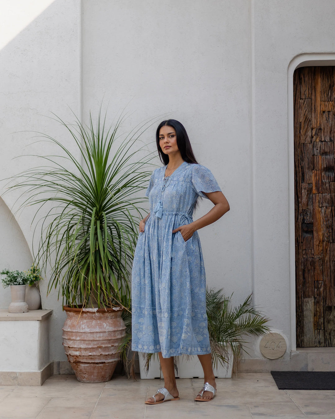 Fifi Midi Dress - Sky Blue