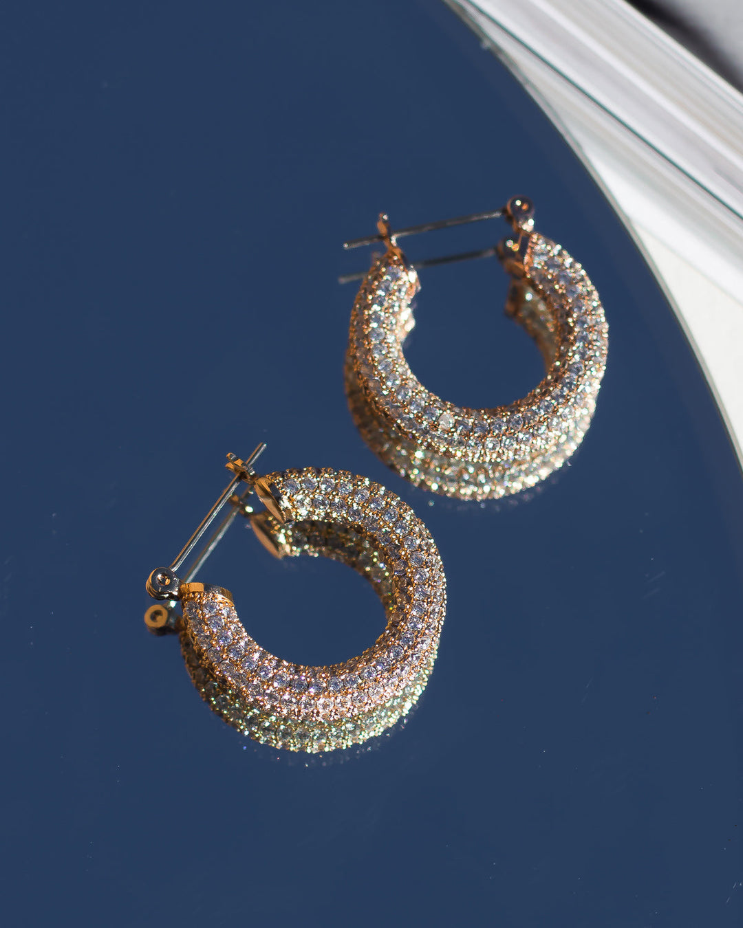 Core Pave Baby Amalfi Hoops