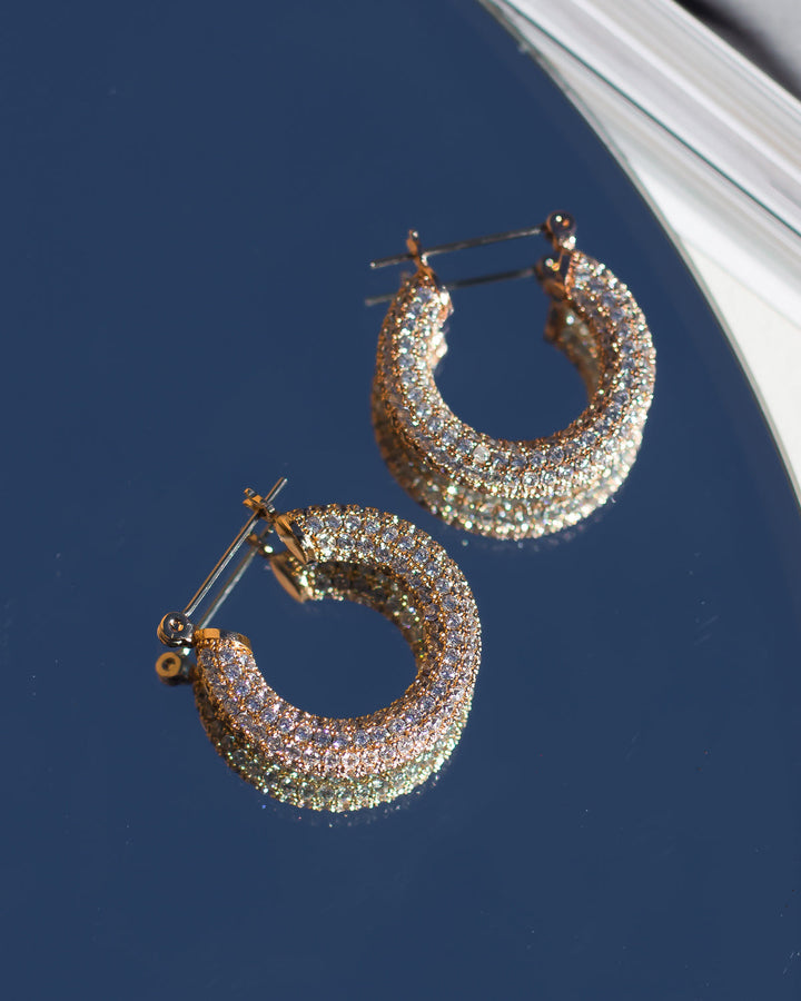 Core Pave Baby Amalfi Hoops