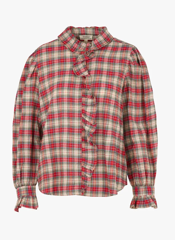 Louison Blouse - Ecossais Carmin