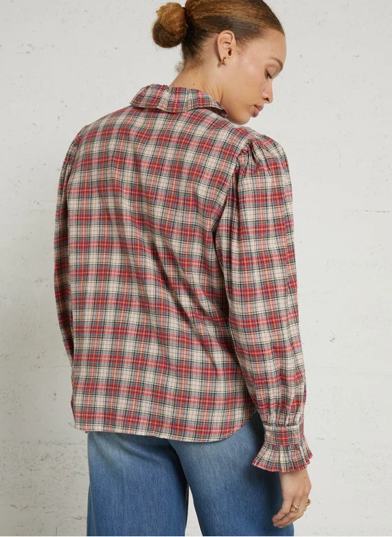 Louison Blouse - Ecossais Carmin