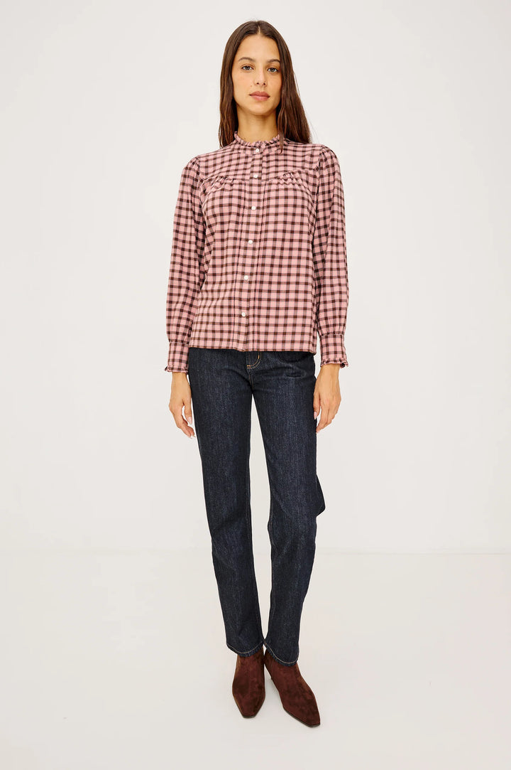 Alanna Blouse - Garnet Rose Cobalt