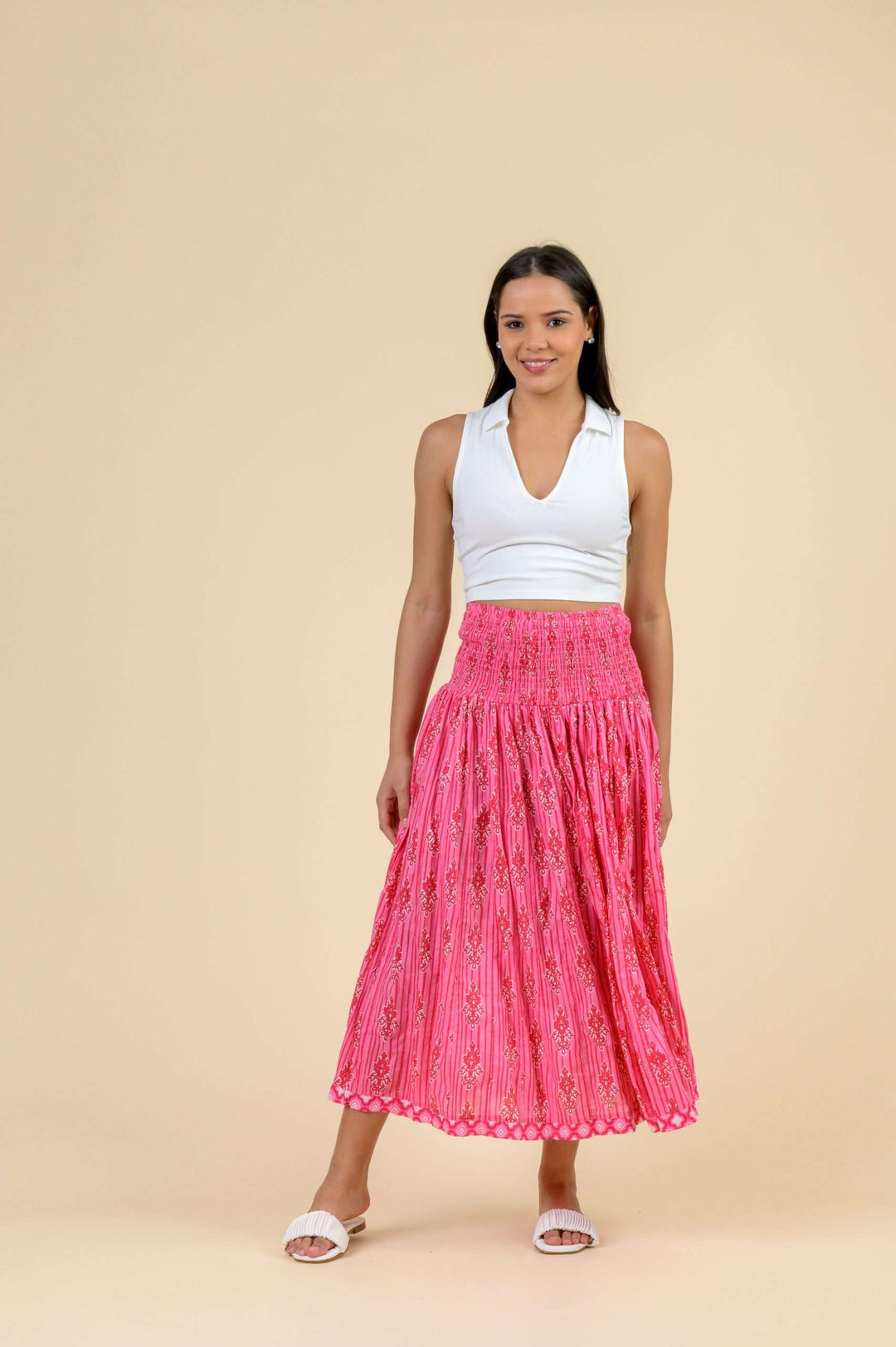 Arista Skirt - Stripe Pink