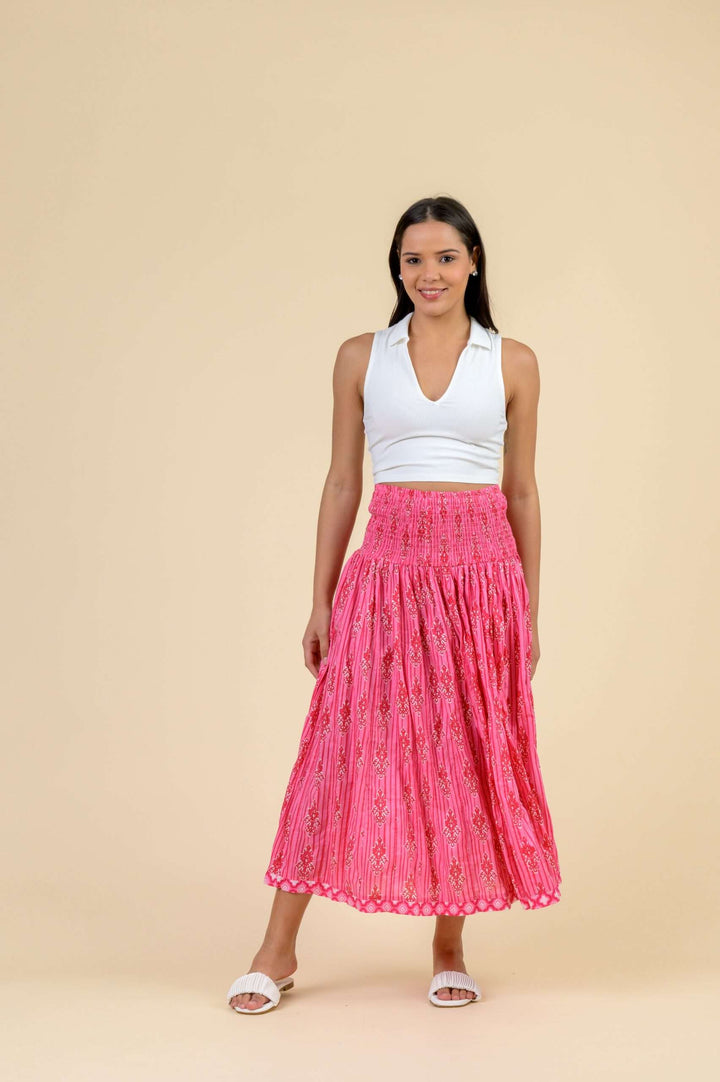 Arista Skirt - Stripe Pink
