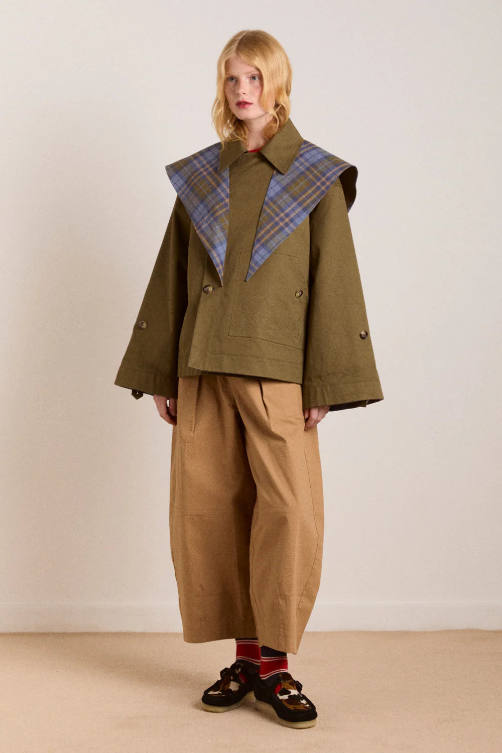 Jerry Crop Trench Coat Olive