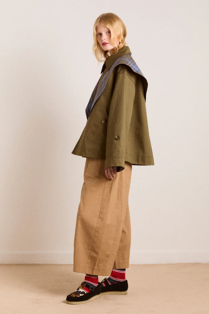 Jerry Crop Trench Coat Olive