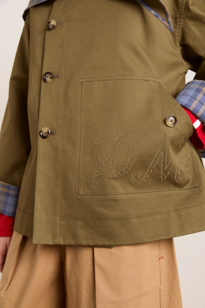 Jerry Crop Trench Coat Olive