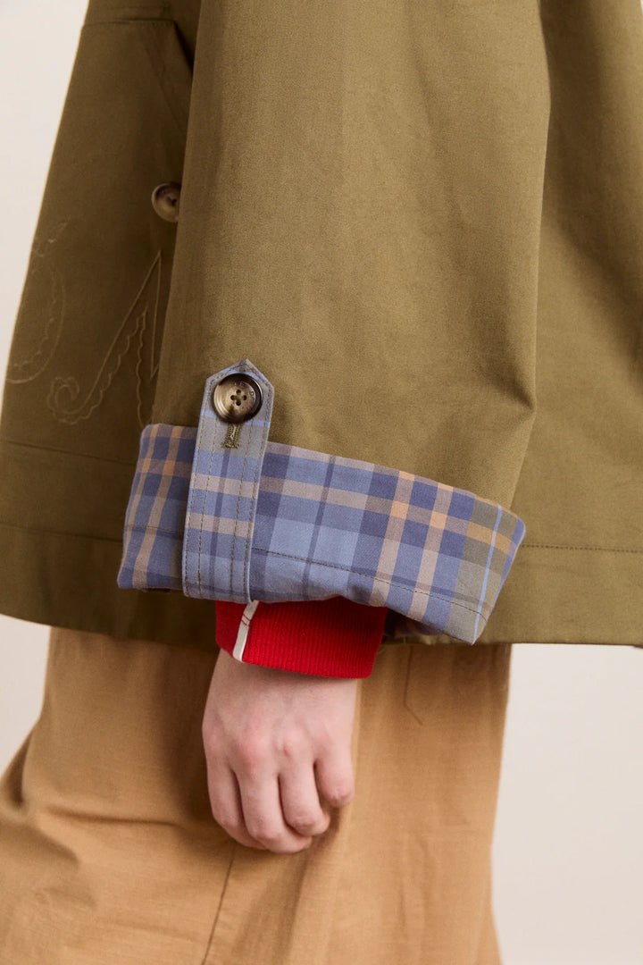 Jerry Crop Trench Coat Olive
