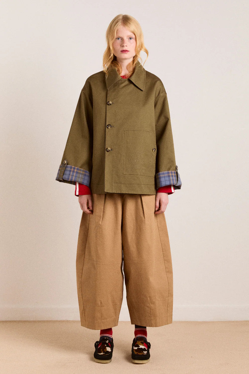 Jerry Crop Trench Coat Olive