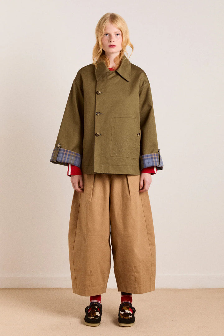 Jerry Crop Trench Coat Olive