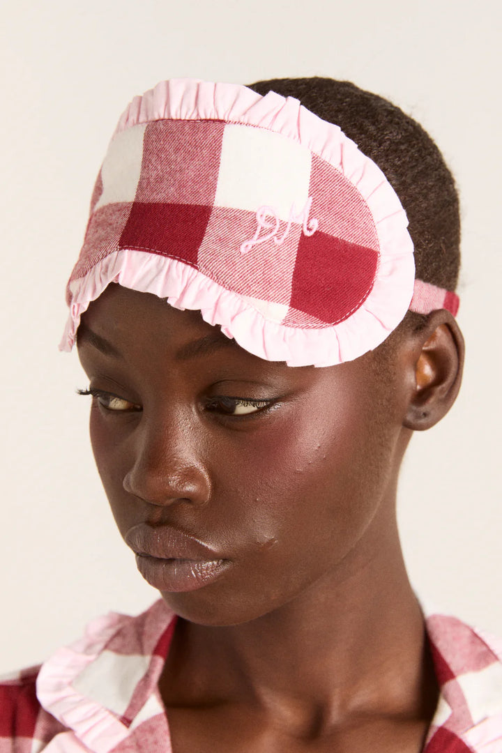 Damson PJ Eye Mask - Burg Gingham