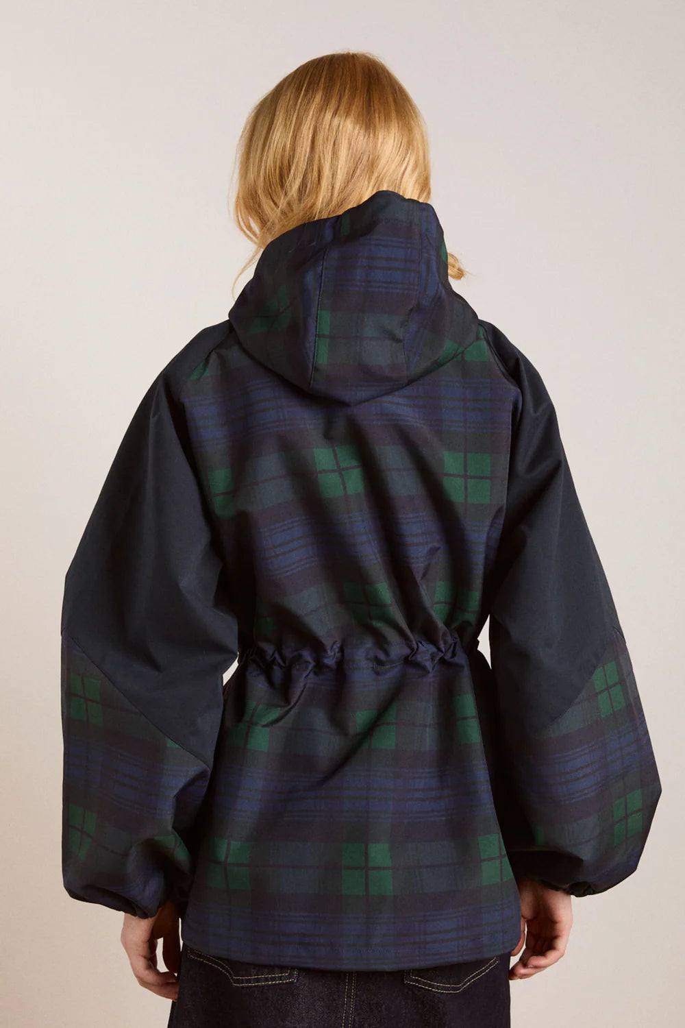 Liu Raincoat Navy Check