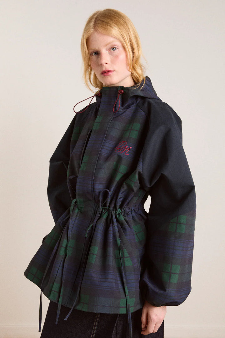 Liu Raincoat Navy Check