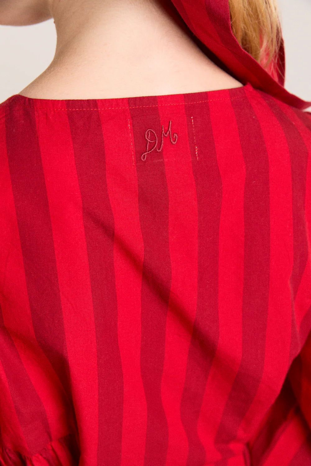 Charlize Blouse - Red Burg Stripe