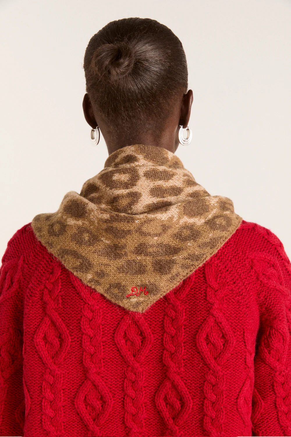Knitted Head Scarf - Leopard