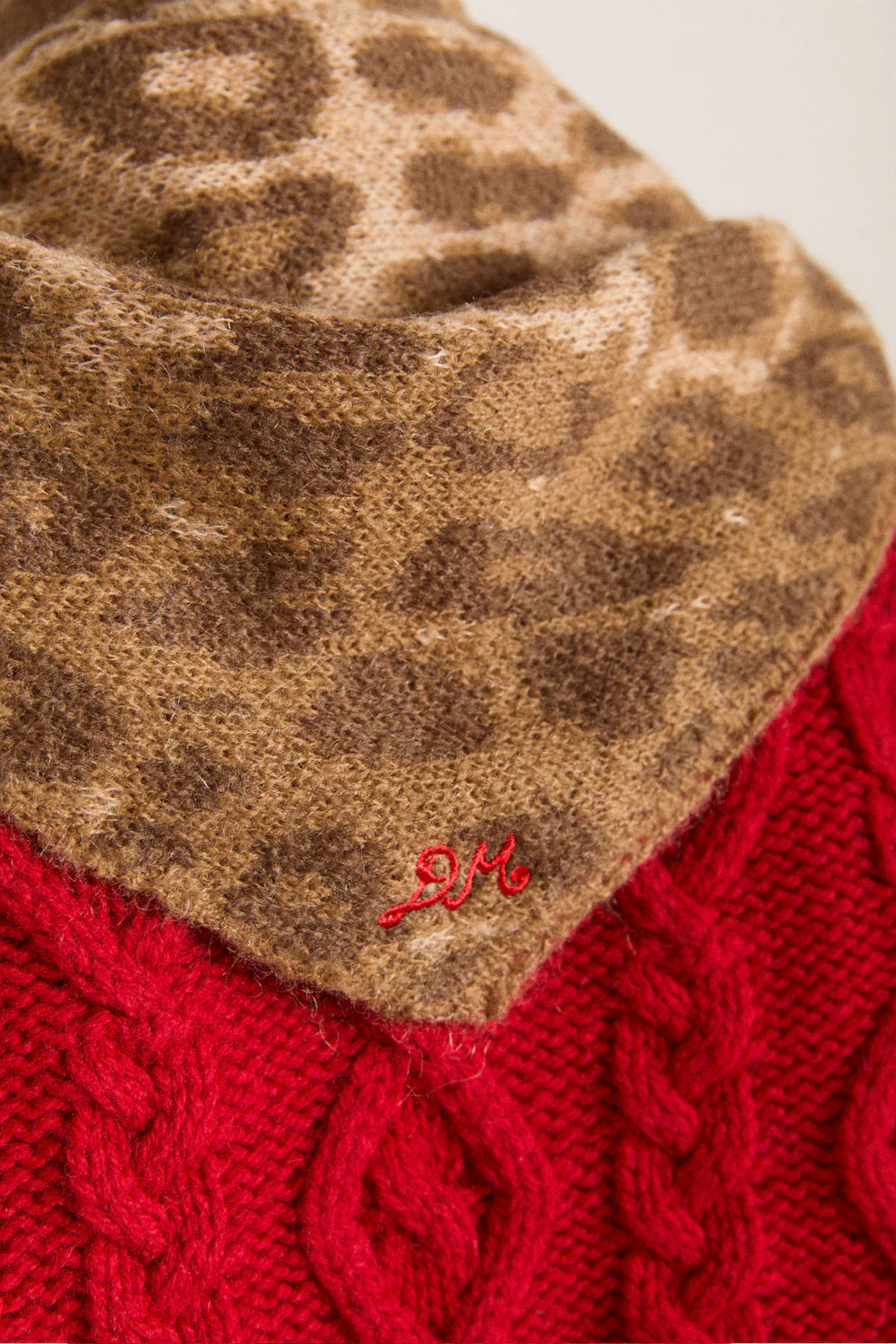 Knitted Head Scarf - Leopard