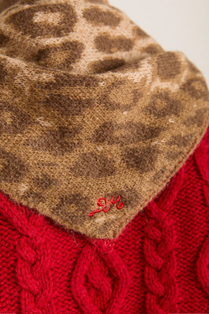Knitted Head Scarf - Leopard