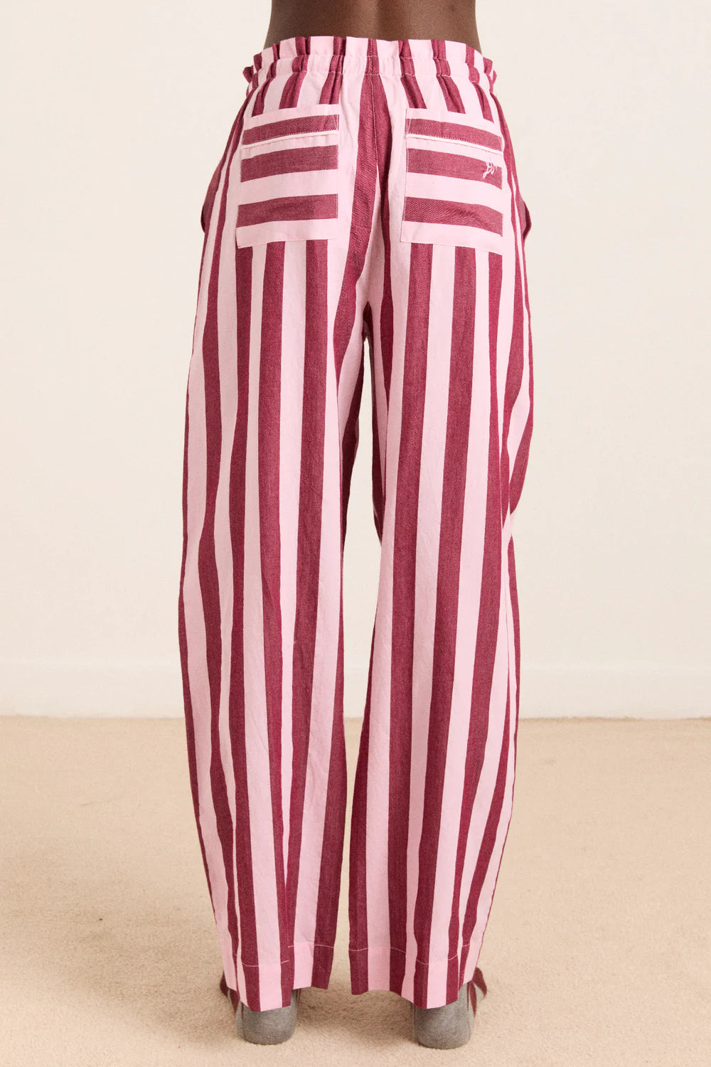 Florie PJ Set - Burg/Pink Wide Stripe