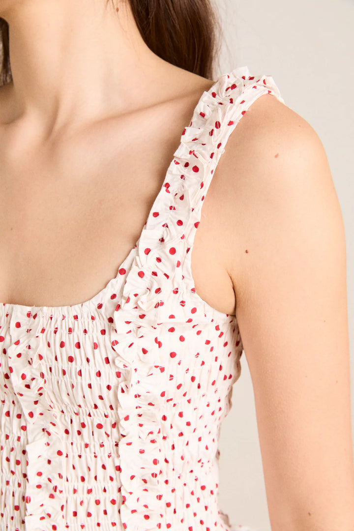 Raphi Cami - Off White & Red Spot