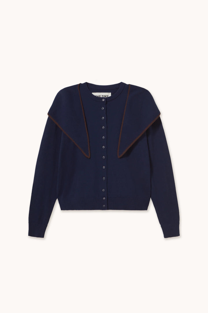 Lara Cardigan Scarf Neck - Navy
