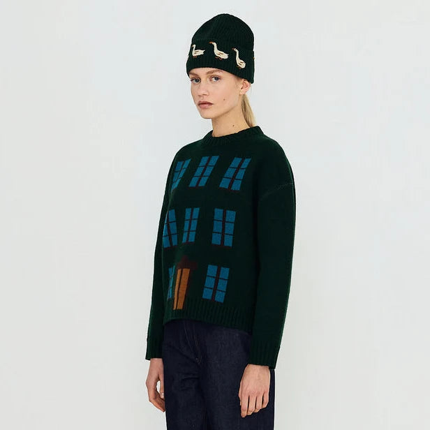 Geese Beanie - Ink Blue