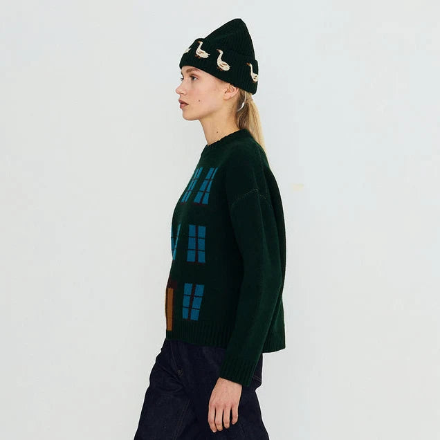 Geese Beanie - Ink Blue