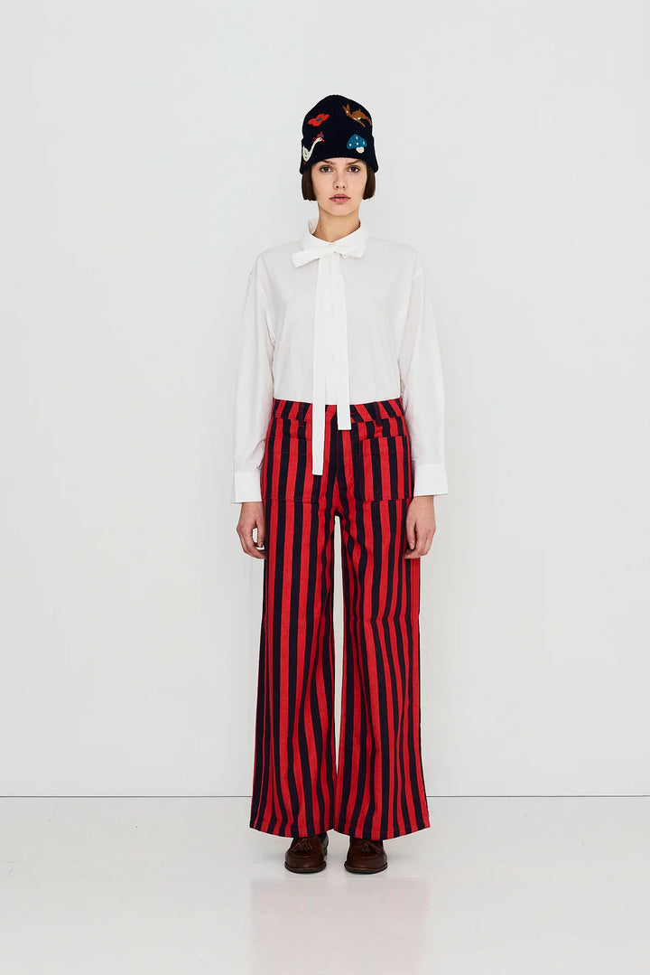 Stripes Jeans - Dark Red/Navy