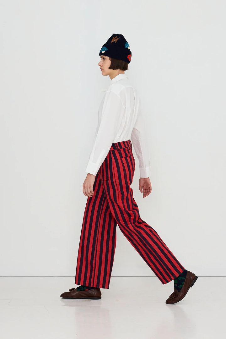 Stripes Jeans - Dark Red/Navy