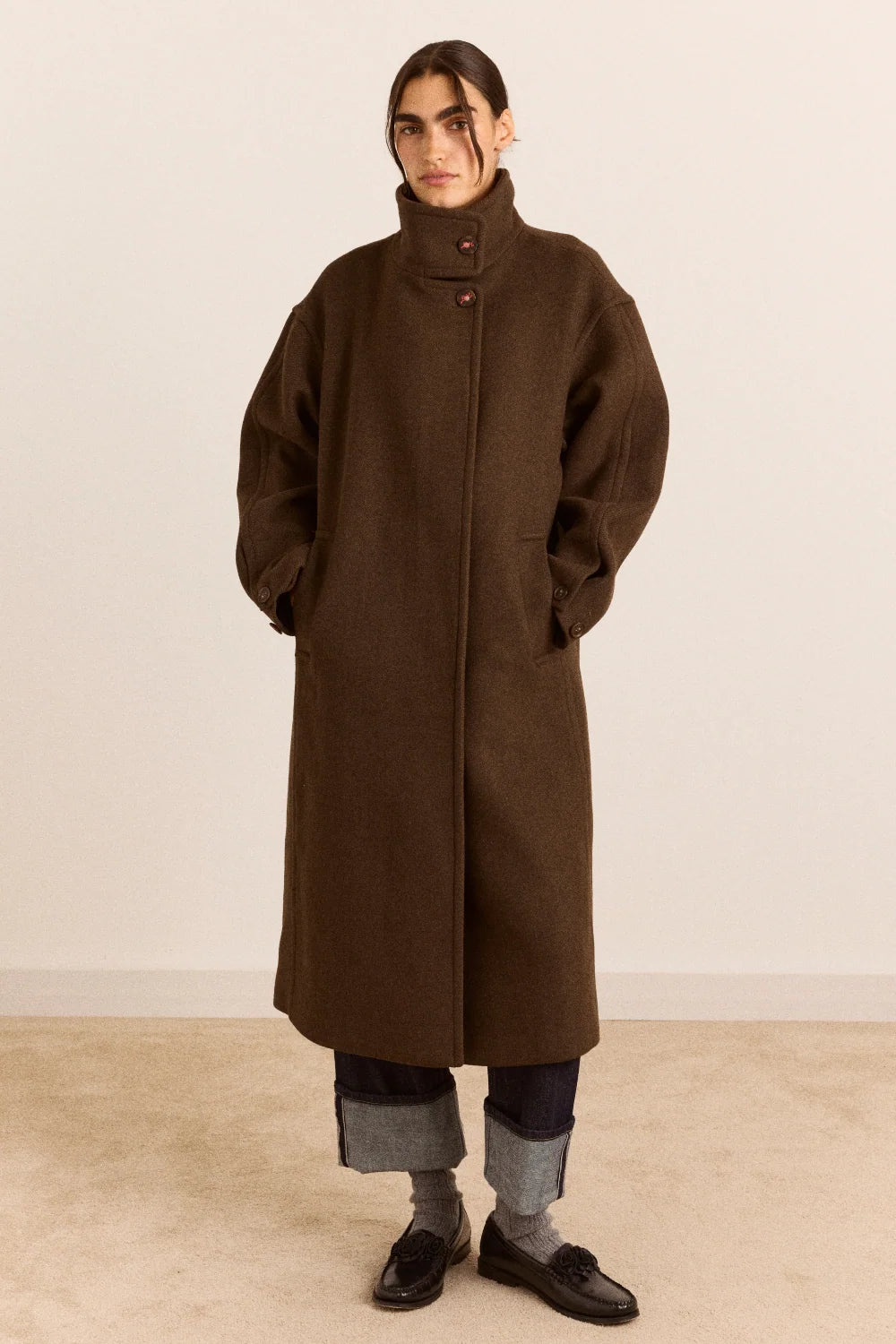 Agnes Wool Coat - Chocolate