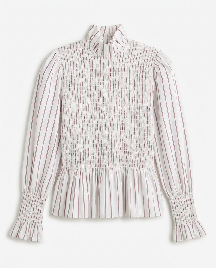 Aleria Shirt - Cabernet Stripes