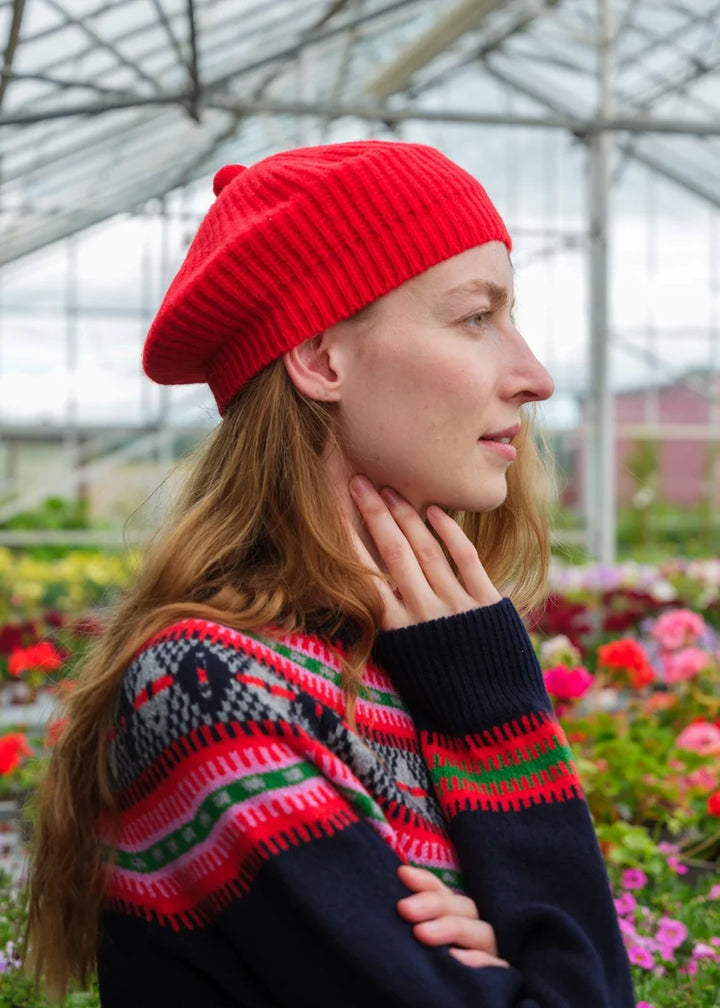 Red Stitch Beret