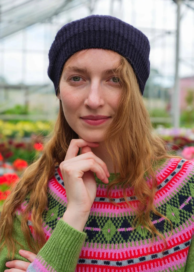 Navy Stitch Beret