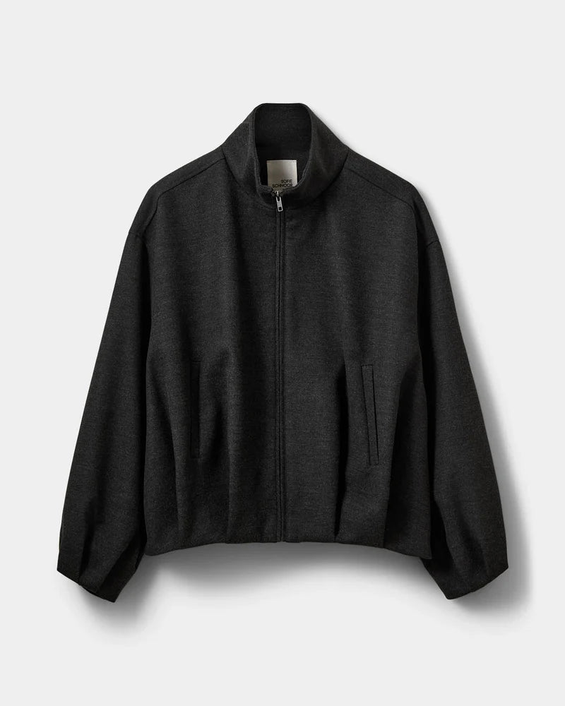 Becky Suiting Bomber Jacket - Dark Grey